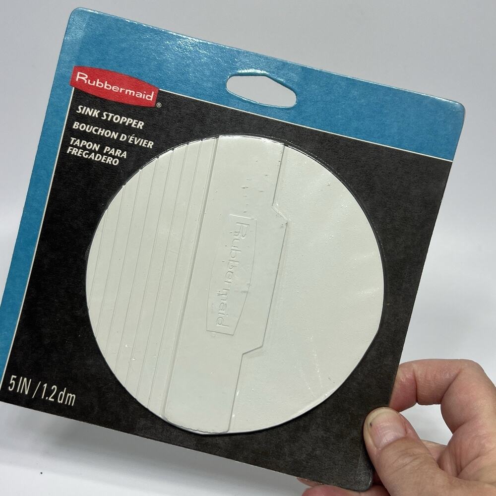 Vtg Rubbermaid Sink Stopper 2102 White 5” Round Rubber Drain Flap 1995 NEW